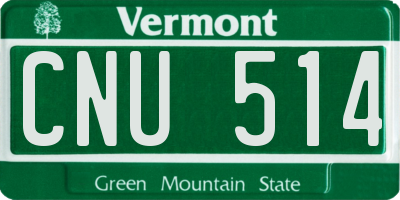 VT license plate CNU514