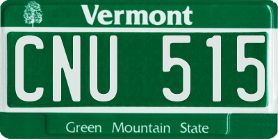 VT license plate CNU515
