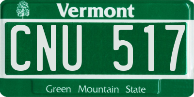 VT license plate CNU517