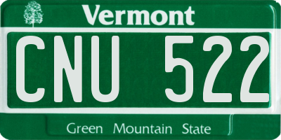 VT license plate CNU522