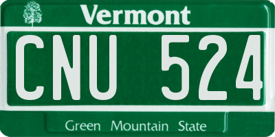 VT license plate CNU524