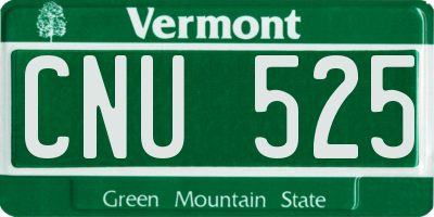 VT license plate CNU525