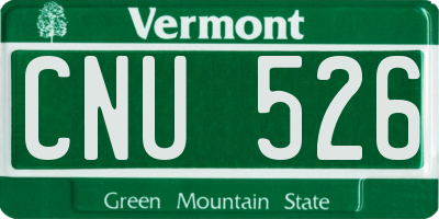 VT license plate CNU526