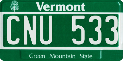 VT license plate CNU533