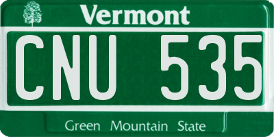 VT license plate CNU535