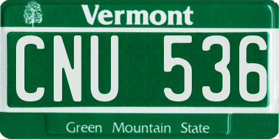 VT license plate CNU536