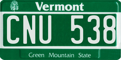VT license plate CNU538
