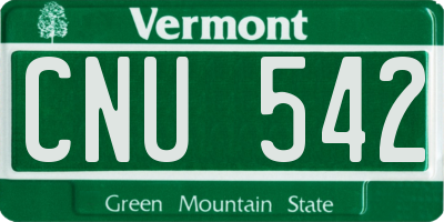 VT license plate CNU542