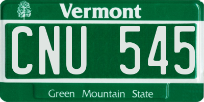 VT license plate CNU545