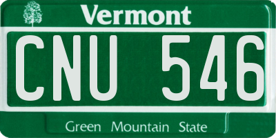 VT license plate CNU546