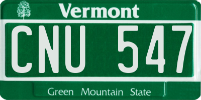 VT license plate CNU547