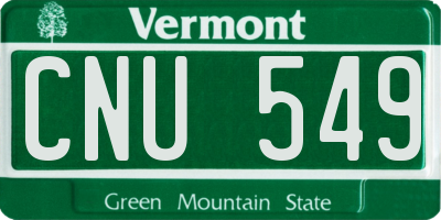 VT license plate CNU549