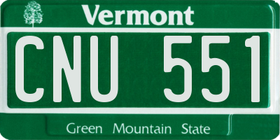 VT license plate CNU551