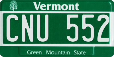 VT license plate CNU552