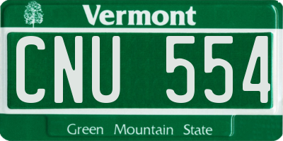 VT license plate CNU554
