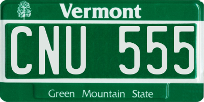 VT license plate CNU555