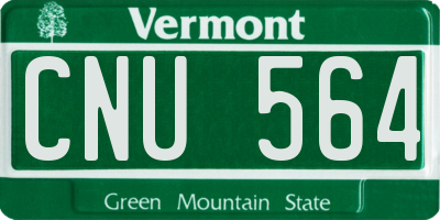 VT license plate CNU564