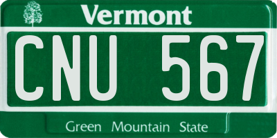 VT license plate CNU567