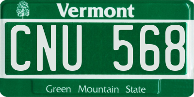 VT license plate CNU568