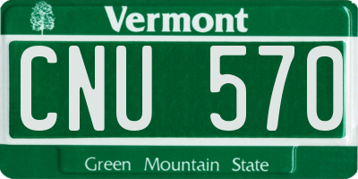 VT license plate CNU570