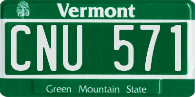 VT license plate CNU571