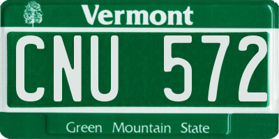 VT license plate CNU572