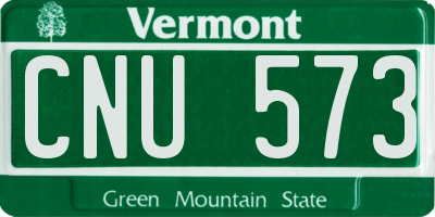 VT license plate CNU573