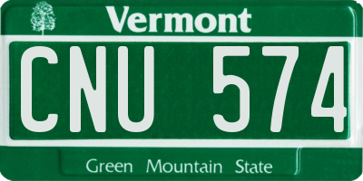 VT license plate CNU574