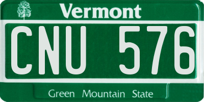 VT license plate CNU576
