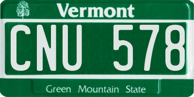 VT license plate CNU578