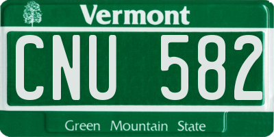 VT license plate CNU582
