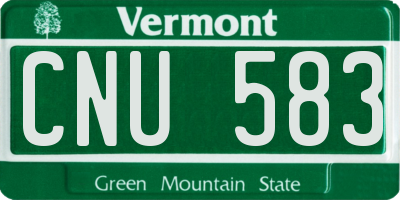 VT license plate CNU583
