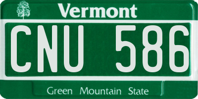 VT license plate CNU586
