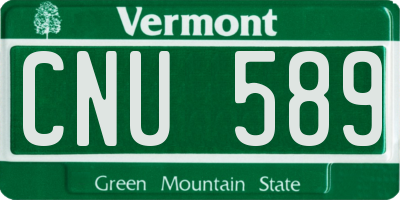 VT license plate CNU589