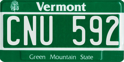 VT license plate CNU592