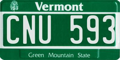 VT license plate CNU593