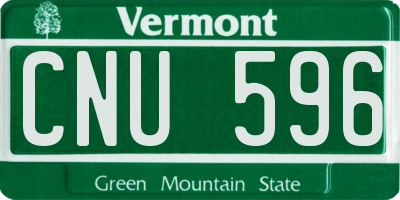 VT license plate CNU596