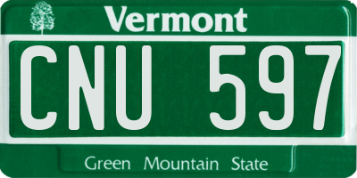 VT license plate CNU597