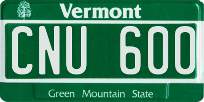 VT license plate CNU600