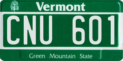 VT license plate CNU601