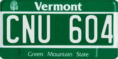 VT license plate CNU604