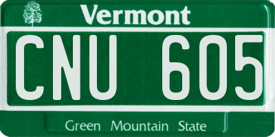 VT license plate CNU605