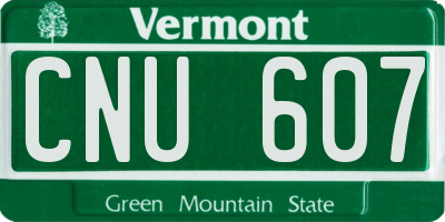 VT license plate CNU607