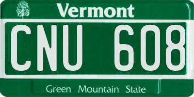 VT license plate CNU608