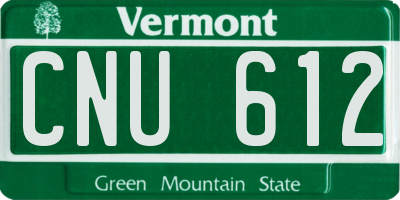 VT license plate CNU612