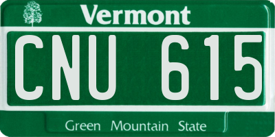 VT license plate CNU615
