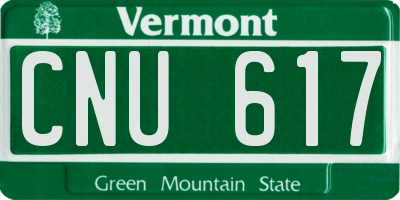 VT license plate CNU617