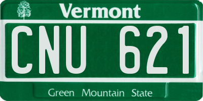VT license plate CNU621