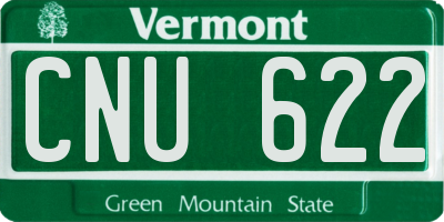 VT license plate CNU622
