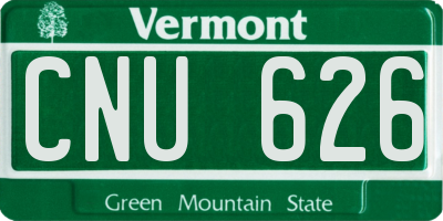 VT license plate CNU626